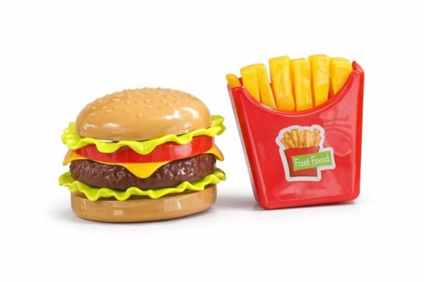 Kit Comidinha Infantil Hambúrguer Batata Brinquedo Cozinha