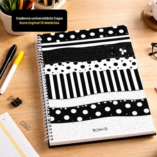 Caderno universitário Capa Dura Espiral