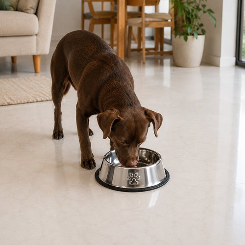 w4nttvhhgkh-lg-2.jpg Comedouro Antiderrapante Redondo Para Cachorro e Gato 22cm - Inox