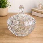 Bomboniere Diamond de Vidro com Tampa 19,5cm