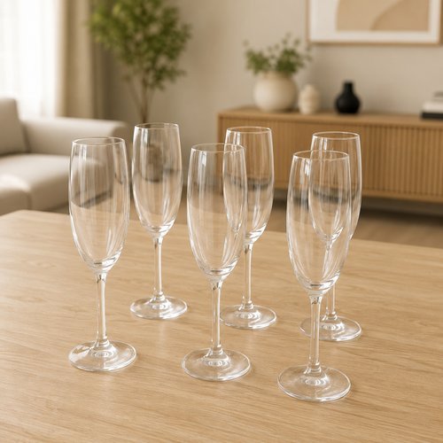 Jogo de 6 Taças para Espumante Sidera Cristal 220 ml