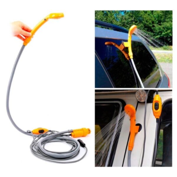 Chuveiro Portátil Para Camping Acendendor de Carro 12V - Laranja