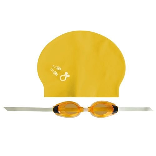 Kit De Natação Óculos Touca Protetor De Ouvido E Nariz