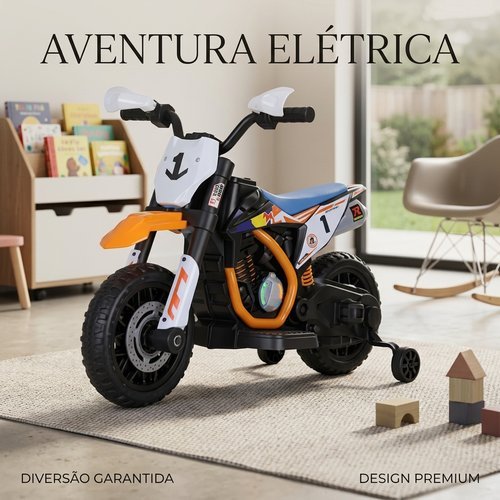 xkqkqr542a9-lg-2.jpg Moto Elétrica Infantil 2 Rodas Com Rodinhas Bateria Recarregável - Laranja