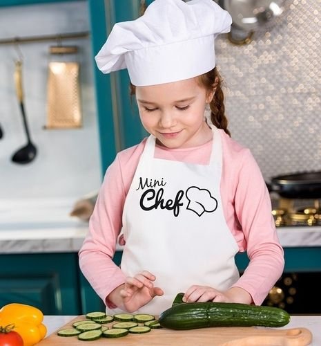 xn14ajprl7-lg.jpg Avental Infantil Vida Pratika Mini Chef Branco