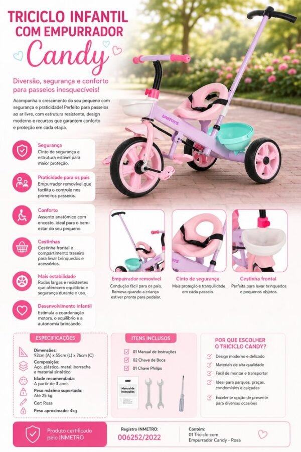 yje79dix4uk-xl-1.jpg Triciclo com Empurrador Candy - Rosa
