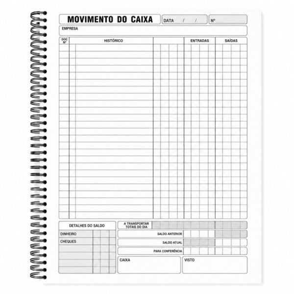 Livro Movimento de Caixa de 100 Folhas - Azul
