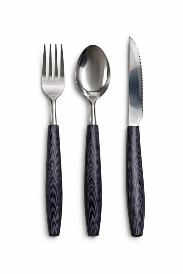 Conjunto talheres 12 peças de inox / Preta