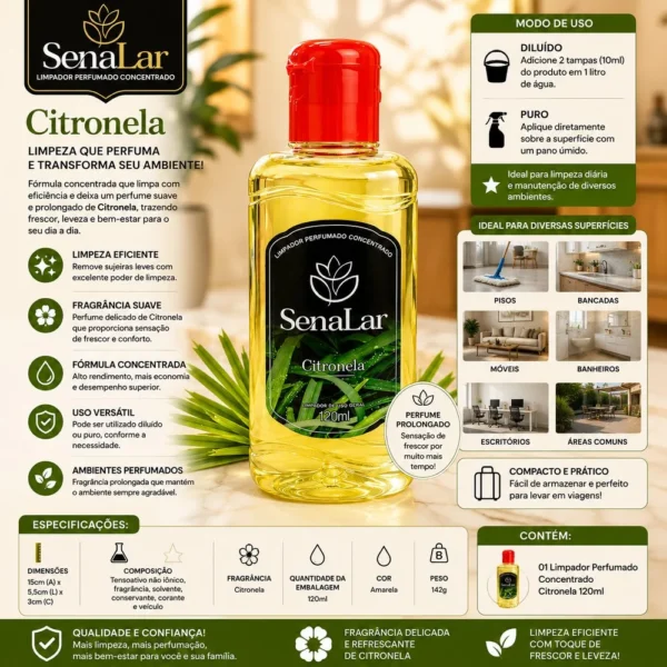 Limpador Perfumado Concentrado Citronela 120ml - 4