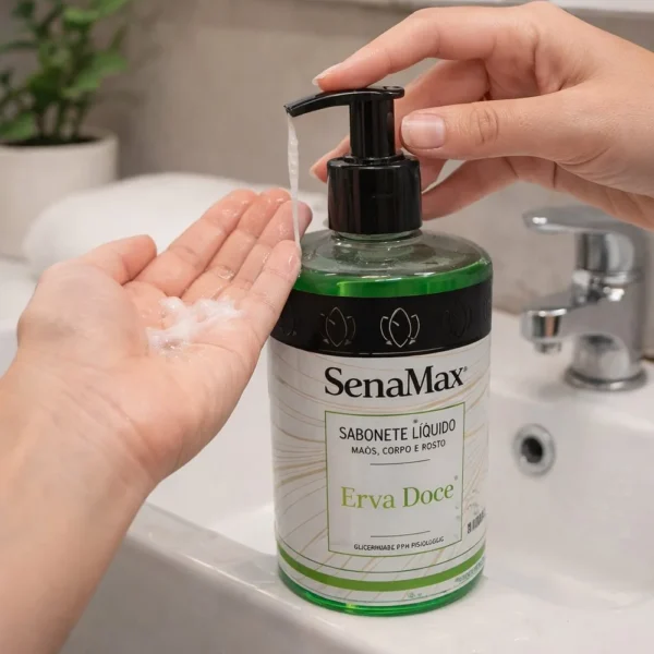 0000002797-1 Sabonete Liquido para mãos, corpo e rosto erva doce 500ml - Verde