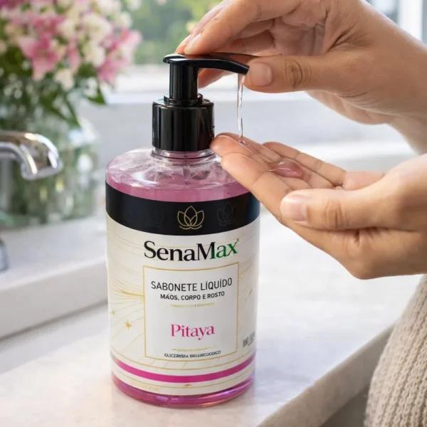 0000002811-1 Sabonete liquido para mãos, corpo e rosto Pitaya 500ml - Rosa