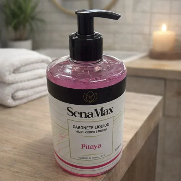 Sabonete liquido para mãos, corpo e rosto Pitaya 500ml - Rosa - 2