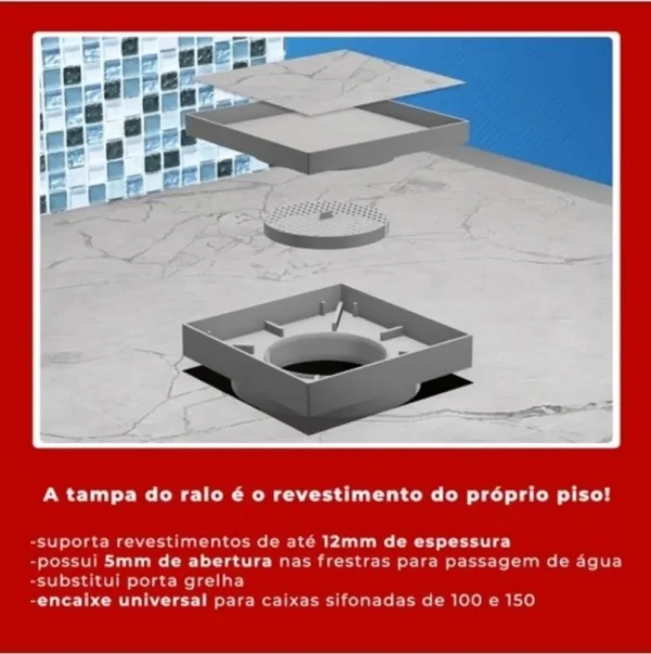 Ralo Oculto 15x15 Seca Piso Porcelanato - 4