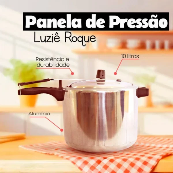007883-6 Panela de Pressão Alumínio Roque 10 Litros - 6