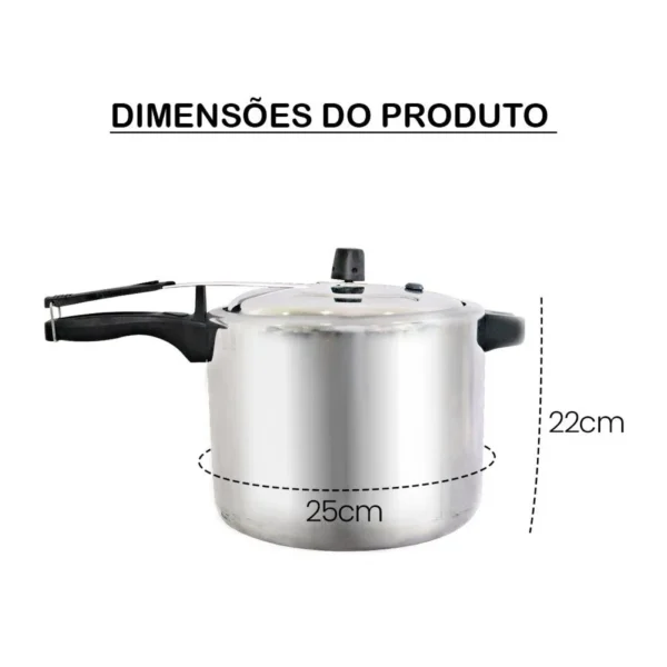 007883-7 Panela de Pressão Alumínio Roque 10 Litros - 7