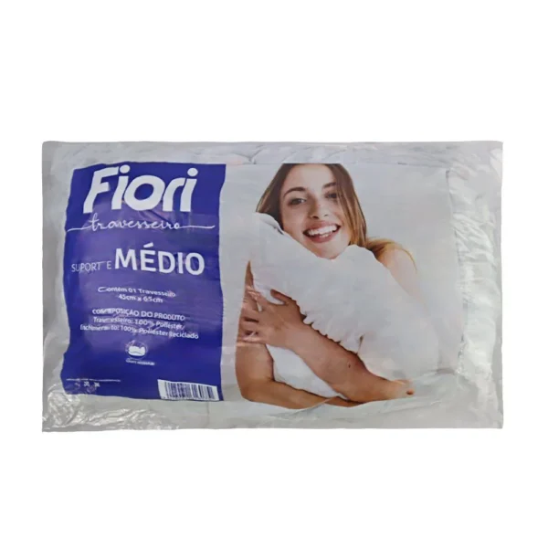 Travesseiro de Poliéster Fiori Suporte Médio 65cm x 45cm - 2
