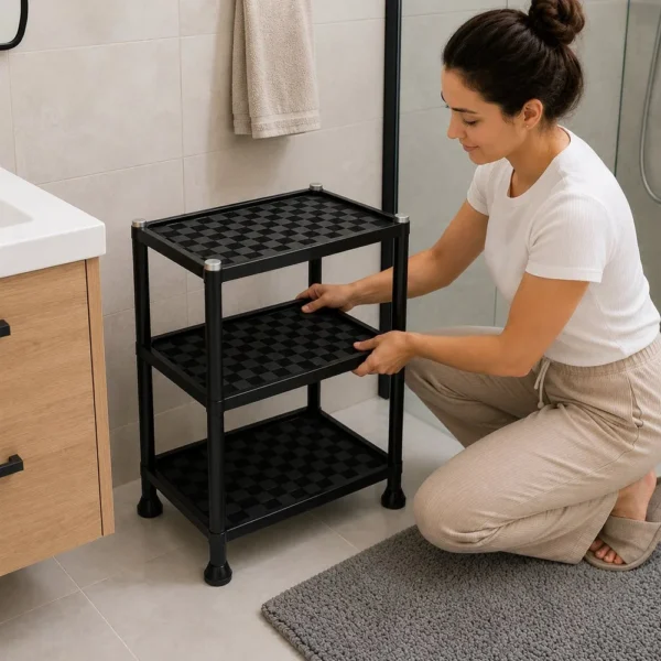 0459-2 Organizador Modular 3 andares em Plástico Preto - 2