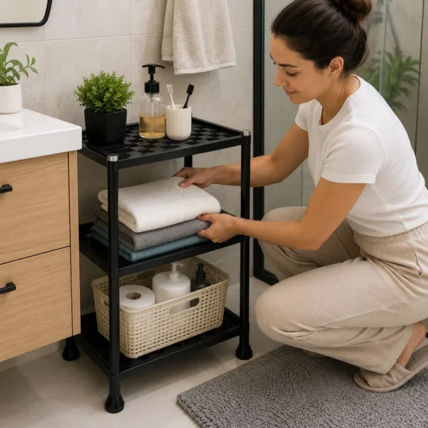 0459-3 Organizador Modular 3 andares em Plástico Preto - 3