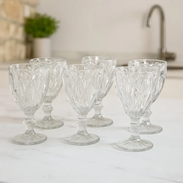 0550EG-4 Jogo de Taças de Vidro Diamante 340 ml com 6 peças - 4