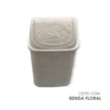 Cesto de Lixo Basculante Renda Floral 4,5 litros Branco - 2