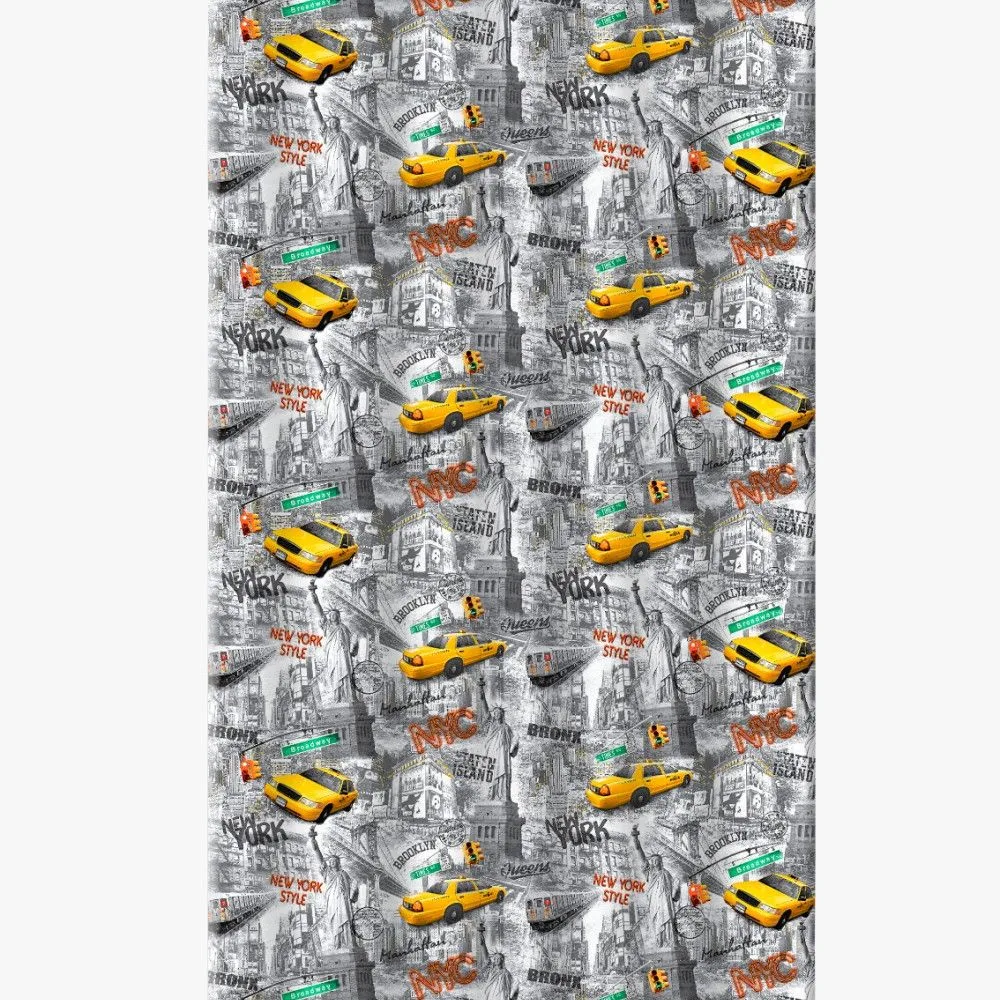 0723-1 Cortina de Box Estampada NY - Com Ganchos