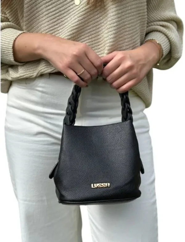 081-PR-1 Bolsa Feminina Transversal com Alça Trançada