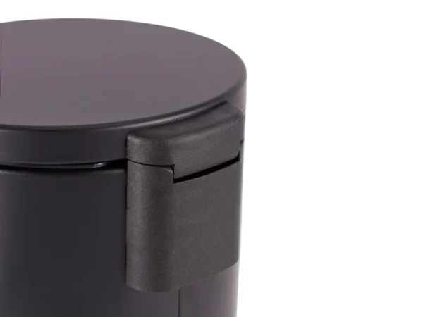 Lixeira Redonda com Pedal Multiuso Aço 3 litros - Preto Matte