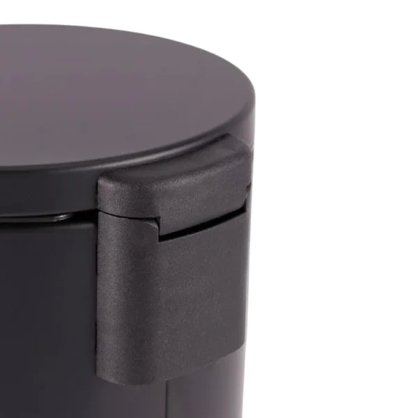Lixeira Redonda com Pedal Multiuso Aço 3 litros - Preto Matte
