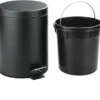 Lixeira Redonda com Pedal Multiuso Aço 3 litros - Preto Matte - 2