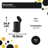 Lixeira Redonda com Pedal Multiuso Aço 3 litros - Preto Matte - 5