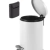 1.26071.02.0001-2 Lixeira Redonda com Pedal Multiuso Aço 5 litros - Branco Matte - 2