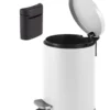 1.26071.02.0001-4 Lixeira Redonda com Pedal Multiuso Aço 5 litros - Branco Matte - 4