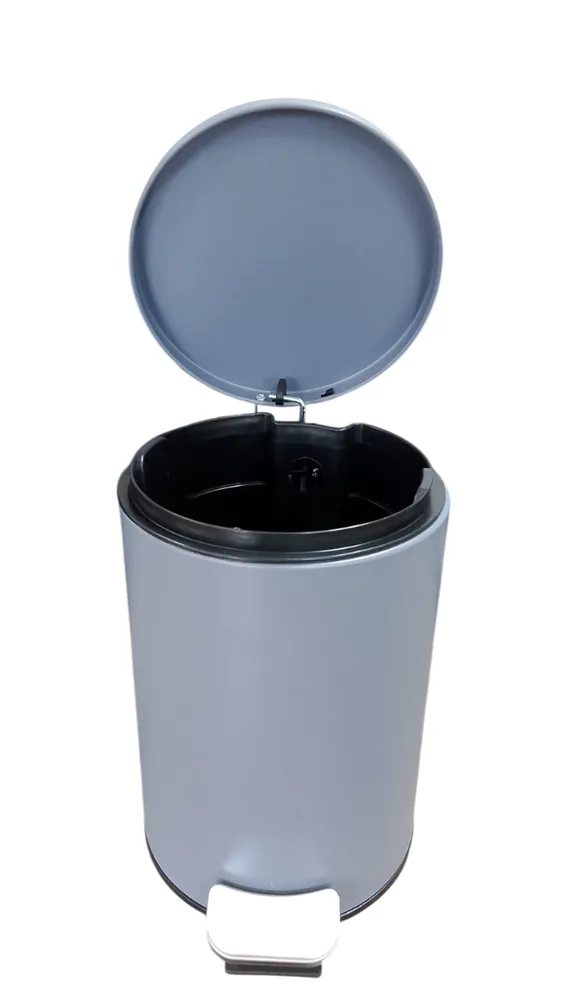 1.26071.02.8648-2 Lixeira Redonda com Pedal Multiuso Aço 5 litros - Cinza Matte - 2