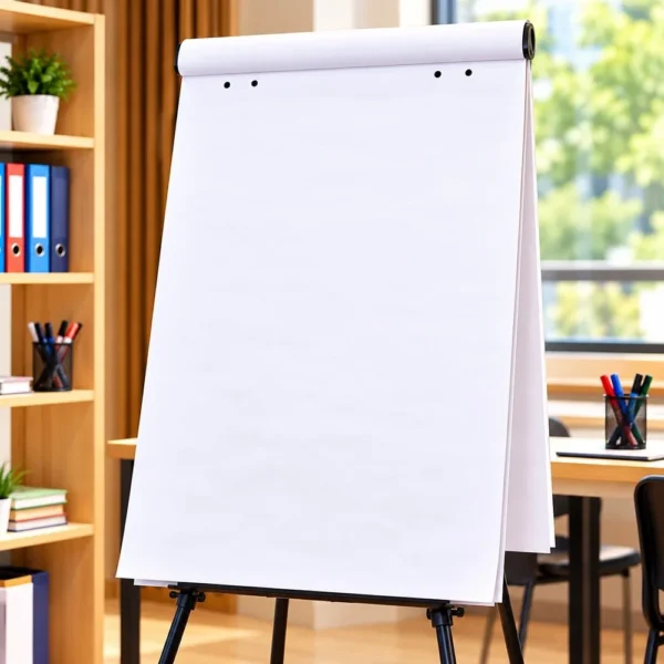 Bloco Flip Chart Anotações Aulas Palestras Folhas Papel 50 Folhas 630 x 800mm -Branco