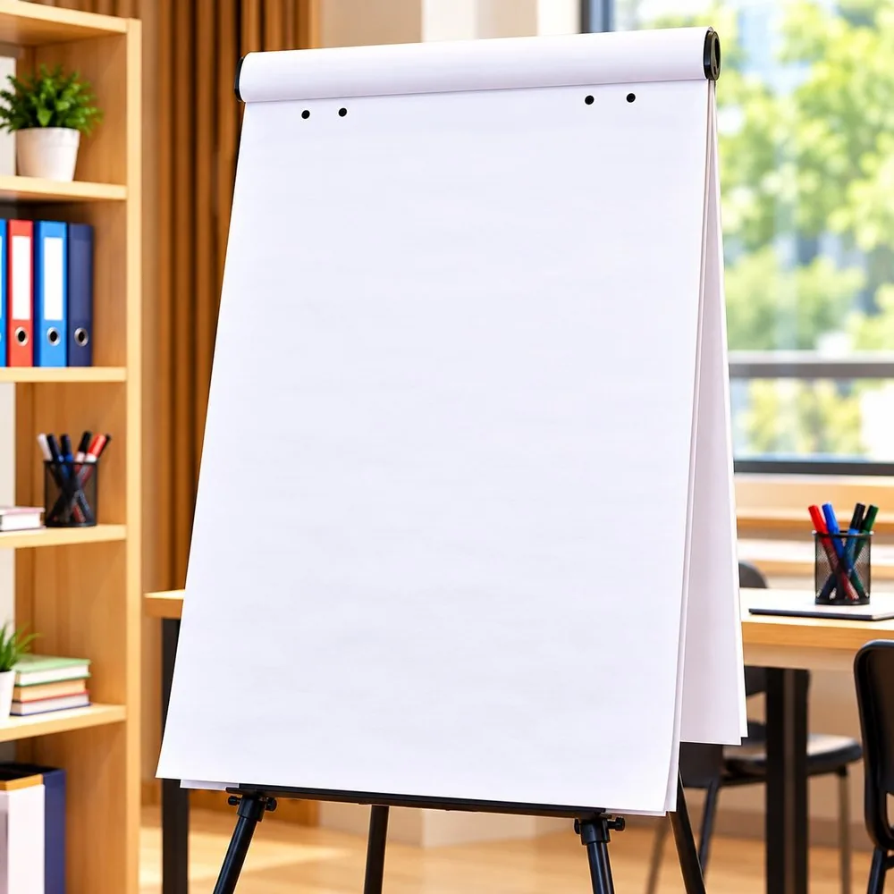 Bloco Flip Chart Anotações Aulas Palestras Folhas Papel 50 Folhas 630 x 800mm -Branco