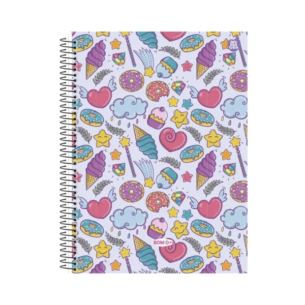 10142-1 Caderno Universitário Capa Dura doces feminino 10 Matérias – 160 folhas