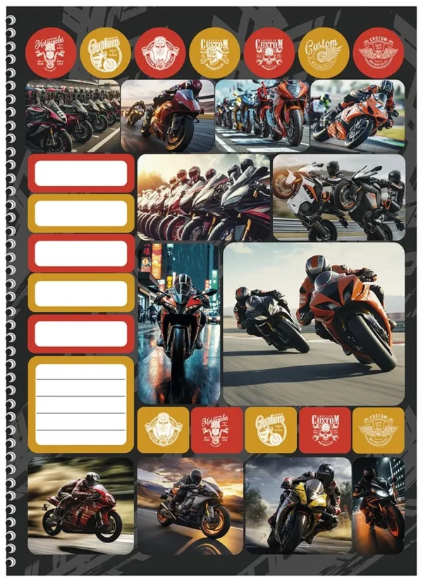 10167-2 Caderno Universitário Moto Extreme 1 Matéria – 80 folhas - 2