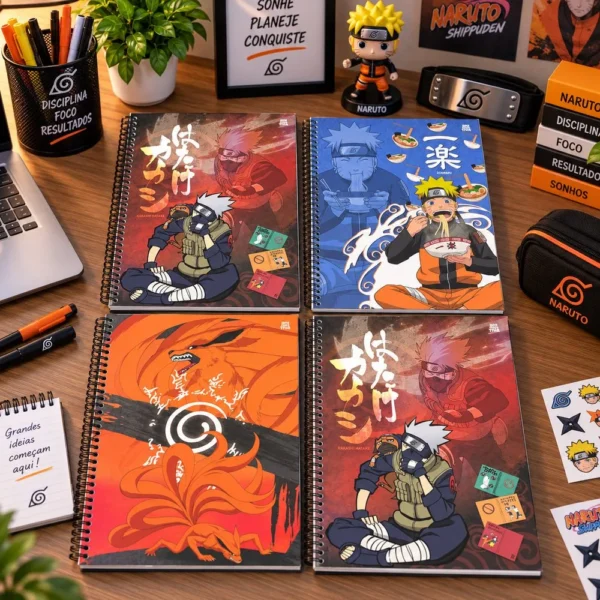 10281-1 Caderno Universitário Naruto Shippuden 60 Folhas com Figurinha