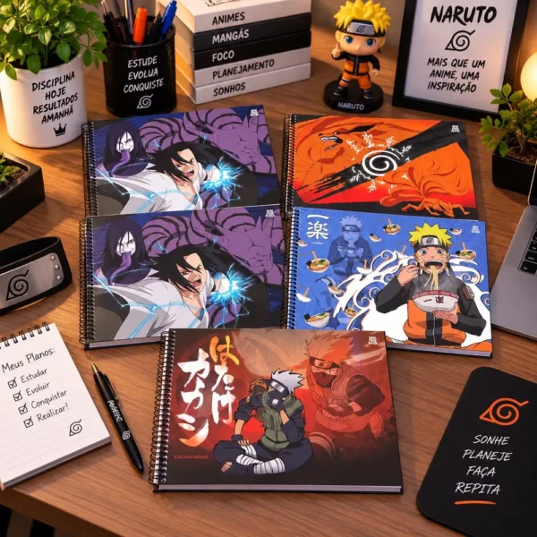 10369-1 Caderno Desenho Naruto Shippuden 60 Folhas com Figurinha