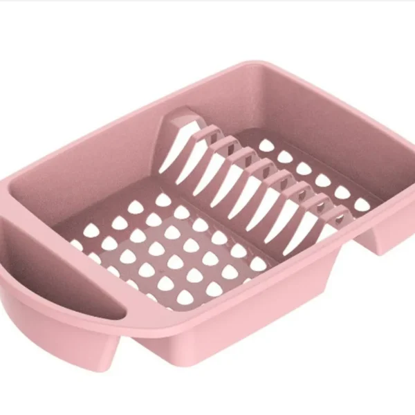 1037-1 Escorredor de Louças Para Pratos Copos Talheres - Rosa
