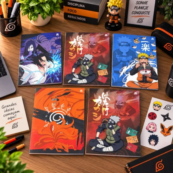 10458-2 Caderno Naruto Shippuden Sem Arame 60 Folhas com Figurinha - 2