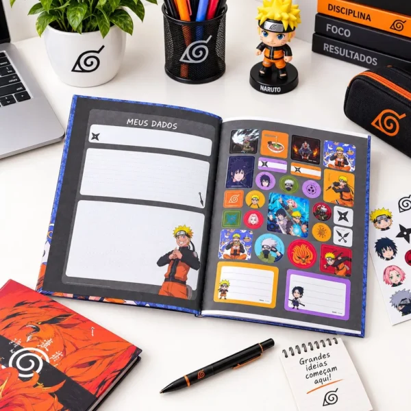 10458-4 Caderno Naruto Shippuden Sem Arame 60 Folhas com Figurinha - 4