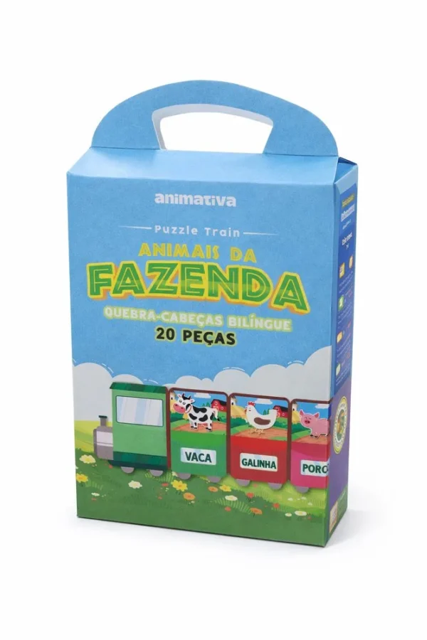 10619-3 Quebra-Cabeça Bilíngue Animais da Fazenda 20 Peças - 3