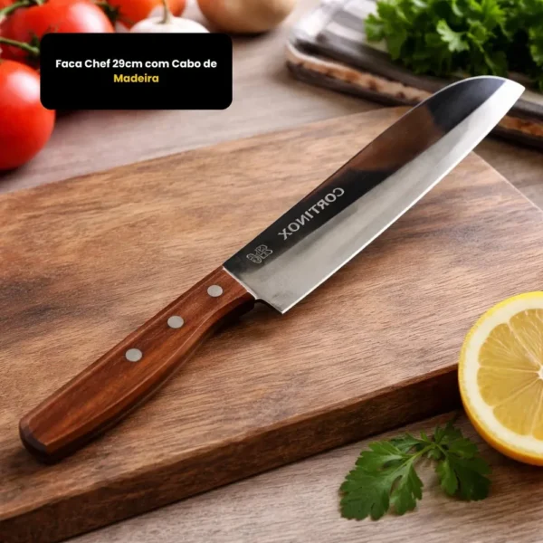 Faca Chef 29cm com Cabo de Madeira - 3