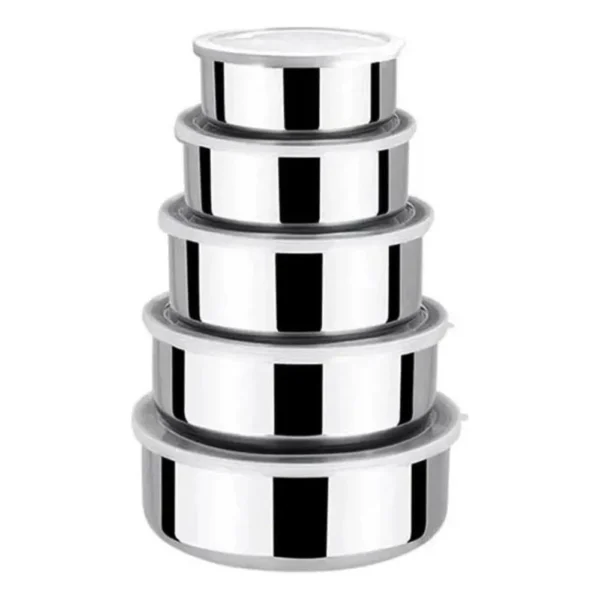 109024-2 Conjunto 5 Potes Herméticos Bavaria Com Tampa - Inox - 2