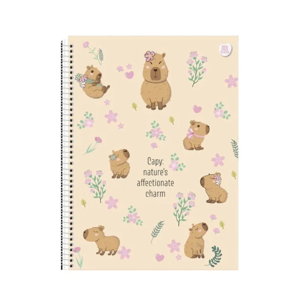 11007-6 Caderno universitário Espiral 1 matéria Capivara com 80 Folhas - Sortido - 6