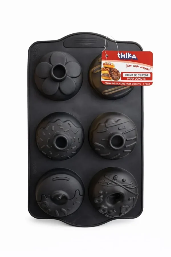 116009-2 Forma 6 Cavidades Silicone Donuts Antiaderente Assadeira Molde Bolo Cozinha Resistente - 2