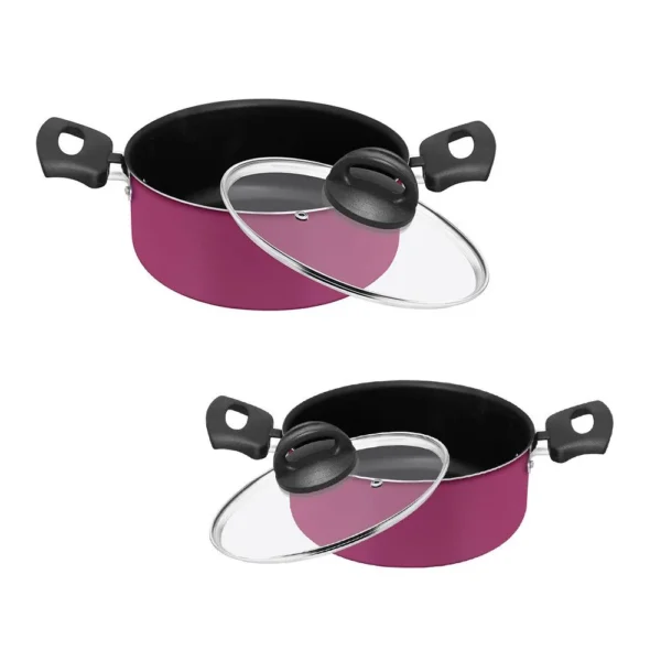 Conjunto Panelas Antiaderente com Tampa de Vidro 13 peças