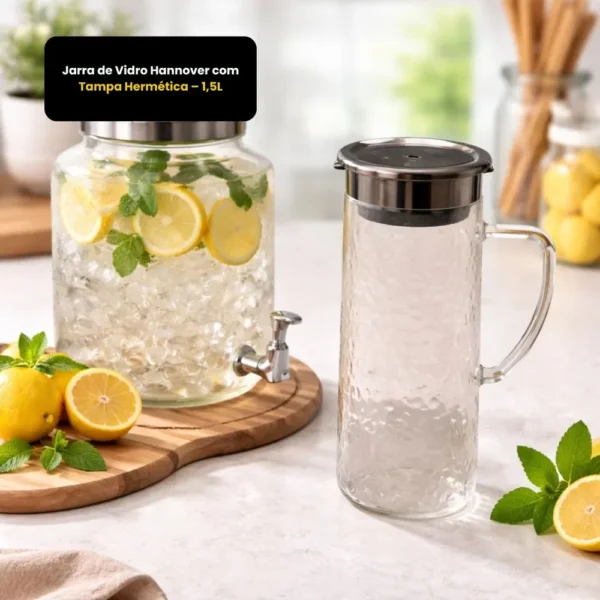 Jarra de Vidro Hannover com Tampa Hermética – 1,5L - 3