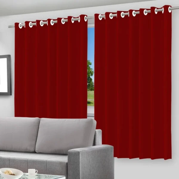 1341-1 Cortina Blackout com Forro 2 em 1 Voil Vermelho com ilhos - 280x260cm